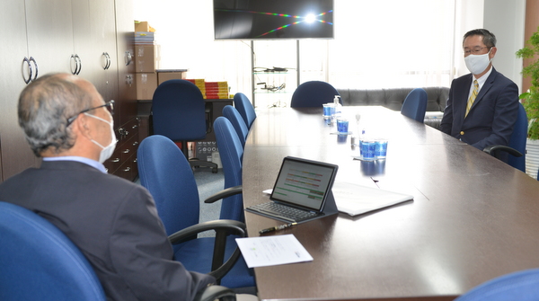 ブラジル日本通運の藤代泰輔社長が対面訪問 (14/12/2021)